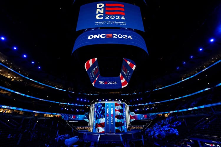 DNC Convention Stage with signage.